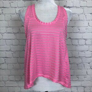 Zyia Nimbus Split Back Tank Size M Pink Stripe